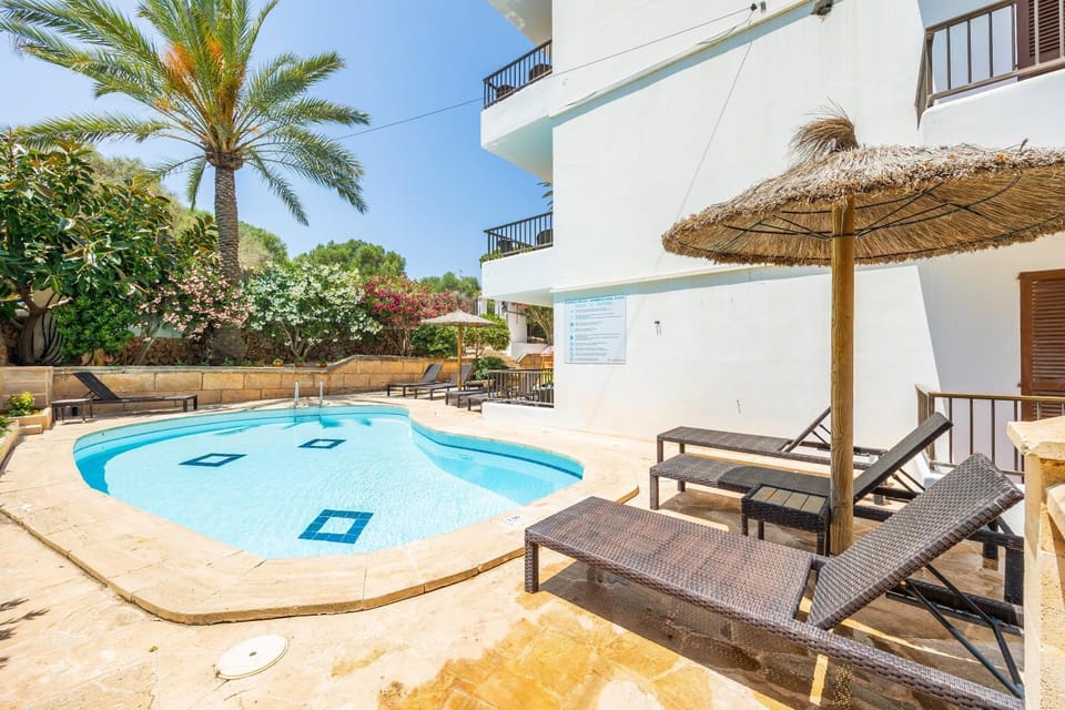 Property building, Living room, Swimming pool