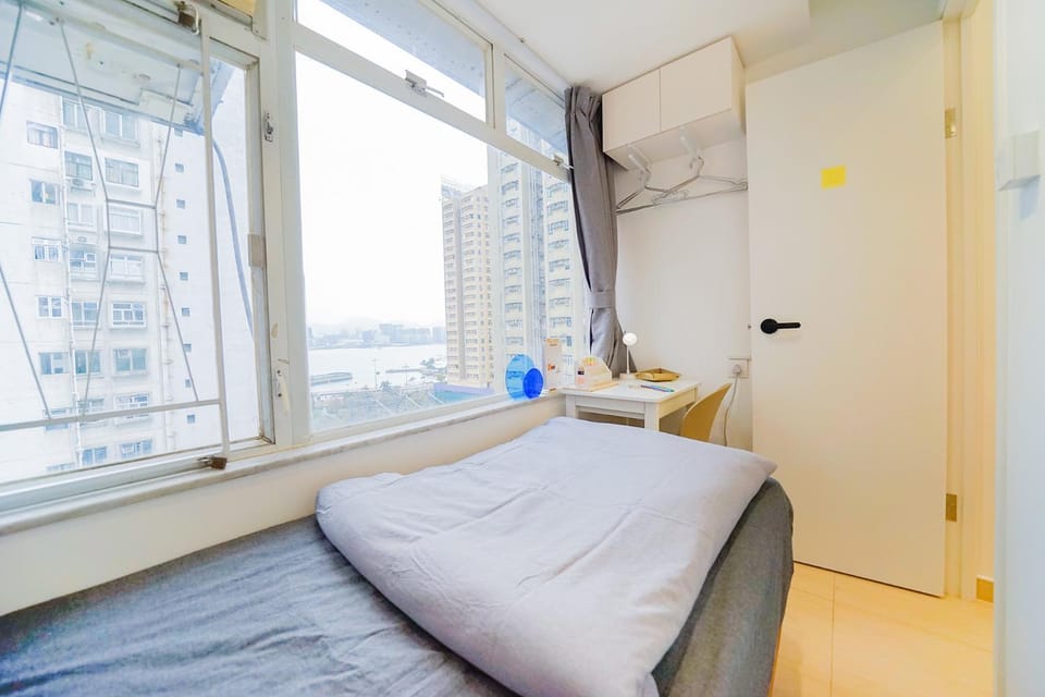 Bed, Seating area, Bedroom, Sea view