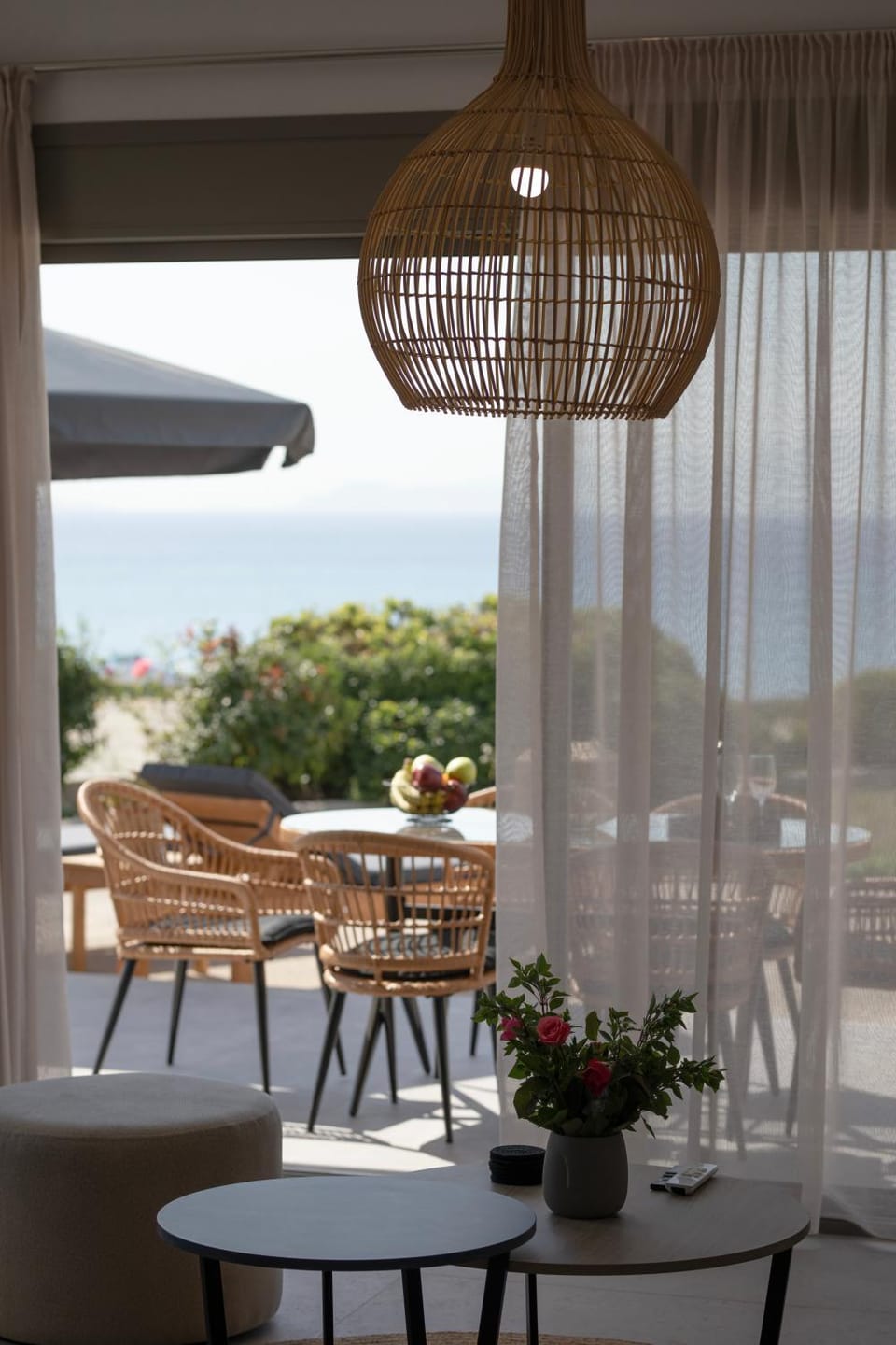 Patio, Day, Natural landscape, View (from property/room), Seating area, Dining area, Sea view