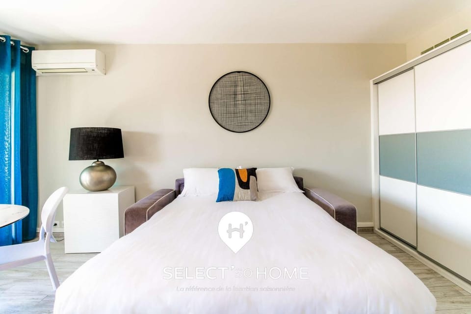 Bed, wardrobe, air conditioner