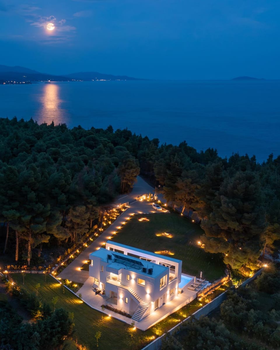 Nearby landmark, Night, Natural landscape