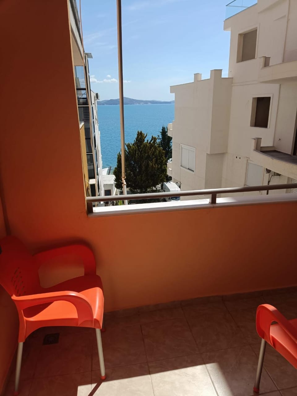 Property building, Patio, Day, Natural landscape, View (from property/room), Balcony/Terrace, Living room, Seating area, Sea view