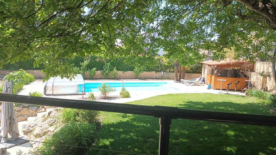 Patio, Day, Garden, Garden view, Pool view, Swimming pool, sunbed