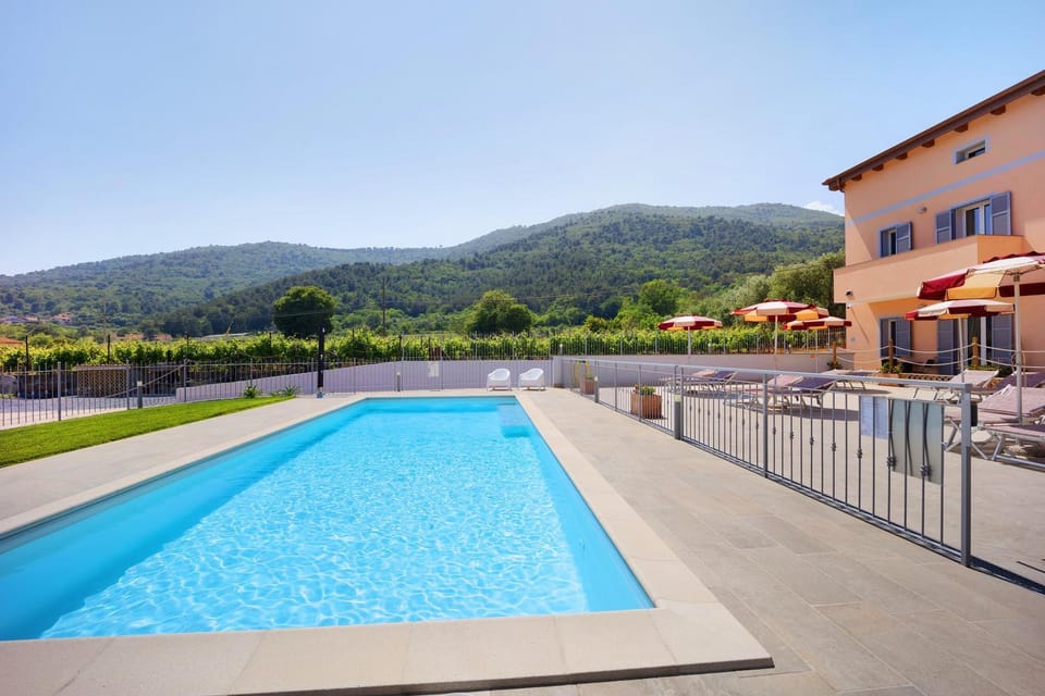 Property building, Living room, Swimming pool