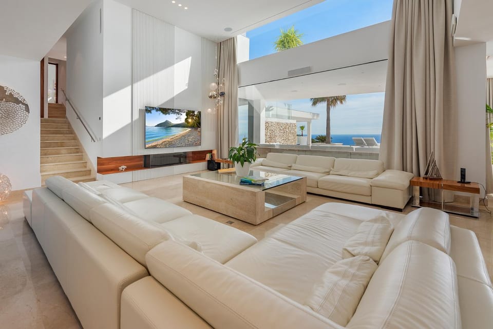 Living room, Seating area, Sea view