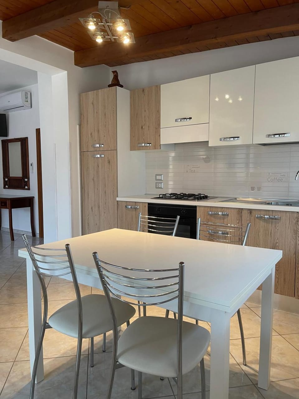 Kitchen or kitchenette, stove, kitchen