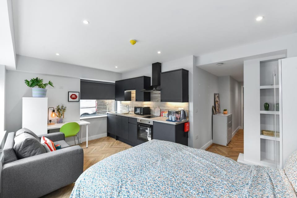 Kitchen or kitchenette, Living room, Photo of the whole room, Dining area, Bedroom, minibar, toaster