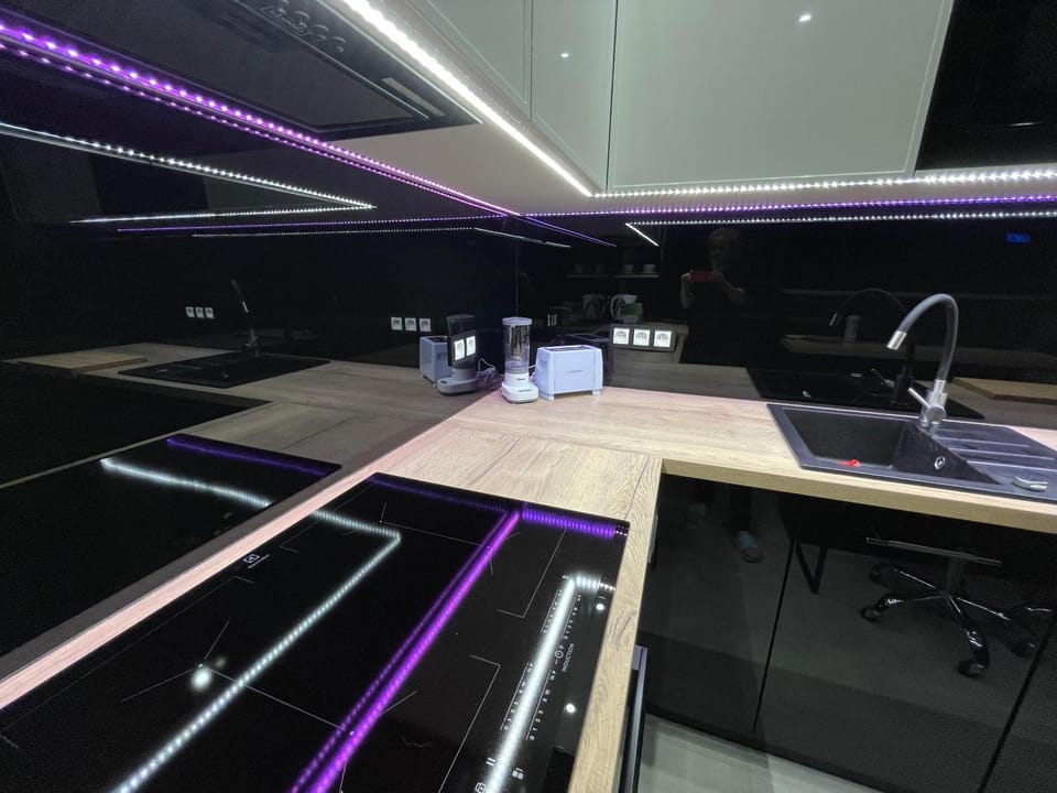 Kitchen or kitchenette, minibar, stove
