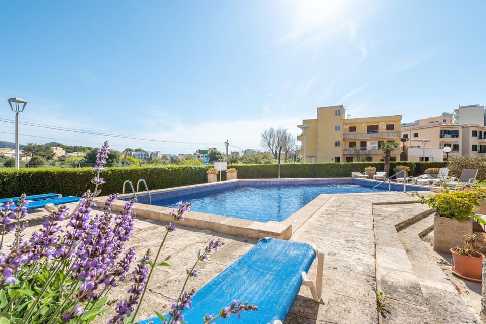 Property building, Living room, Swimming pool