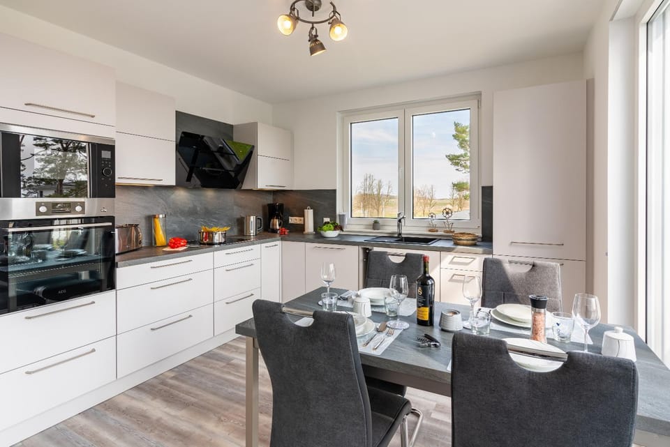 Kitchen or kitchenette, dishwasher, stove