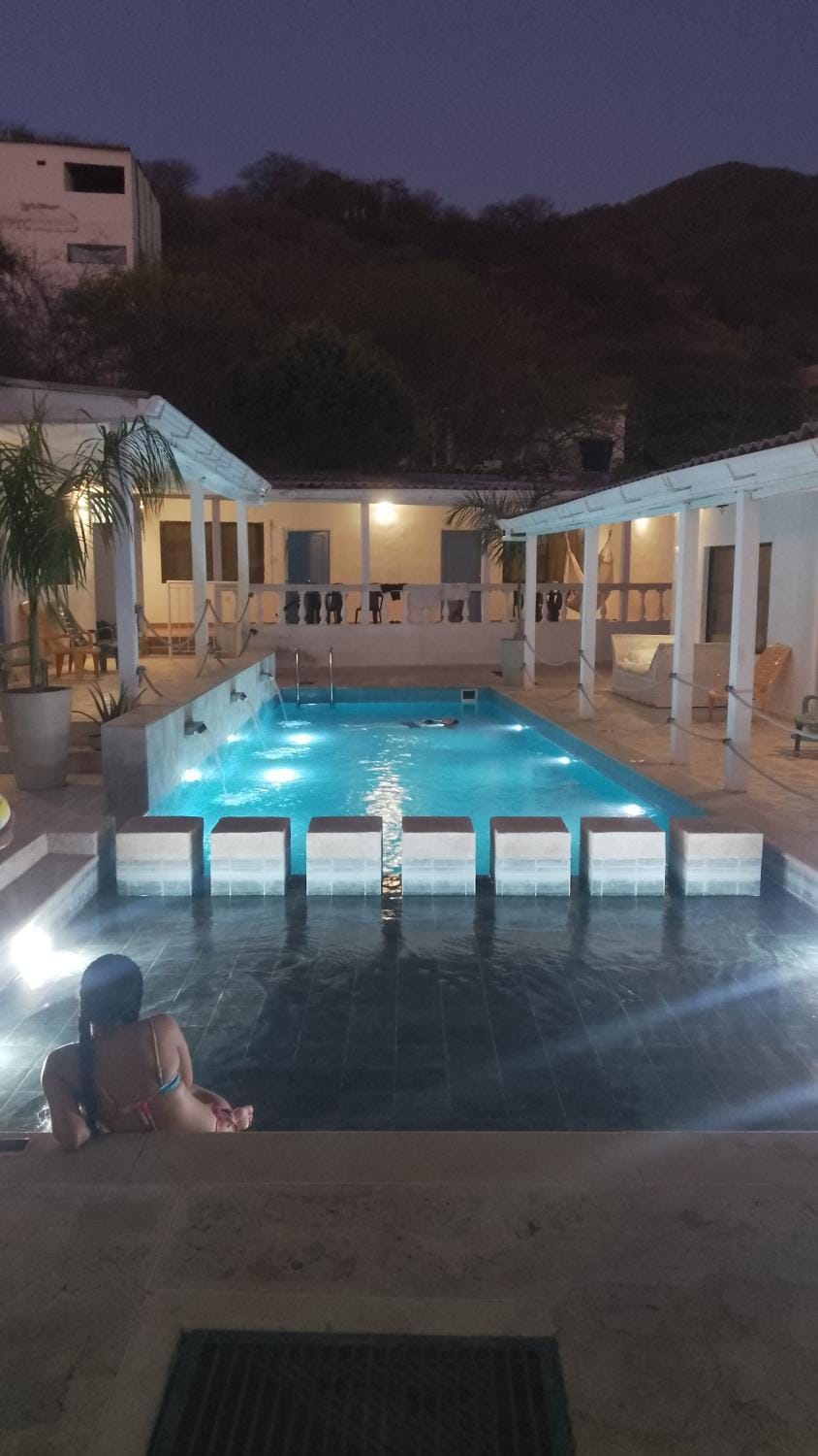 Night, Natural landscape, Mountain view, Pool view, Swimming pool