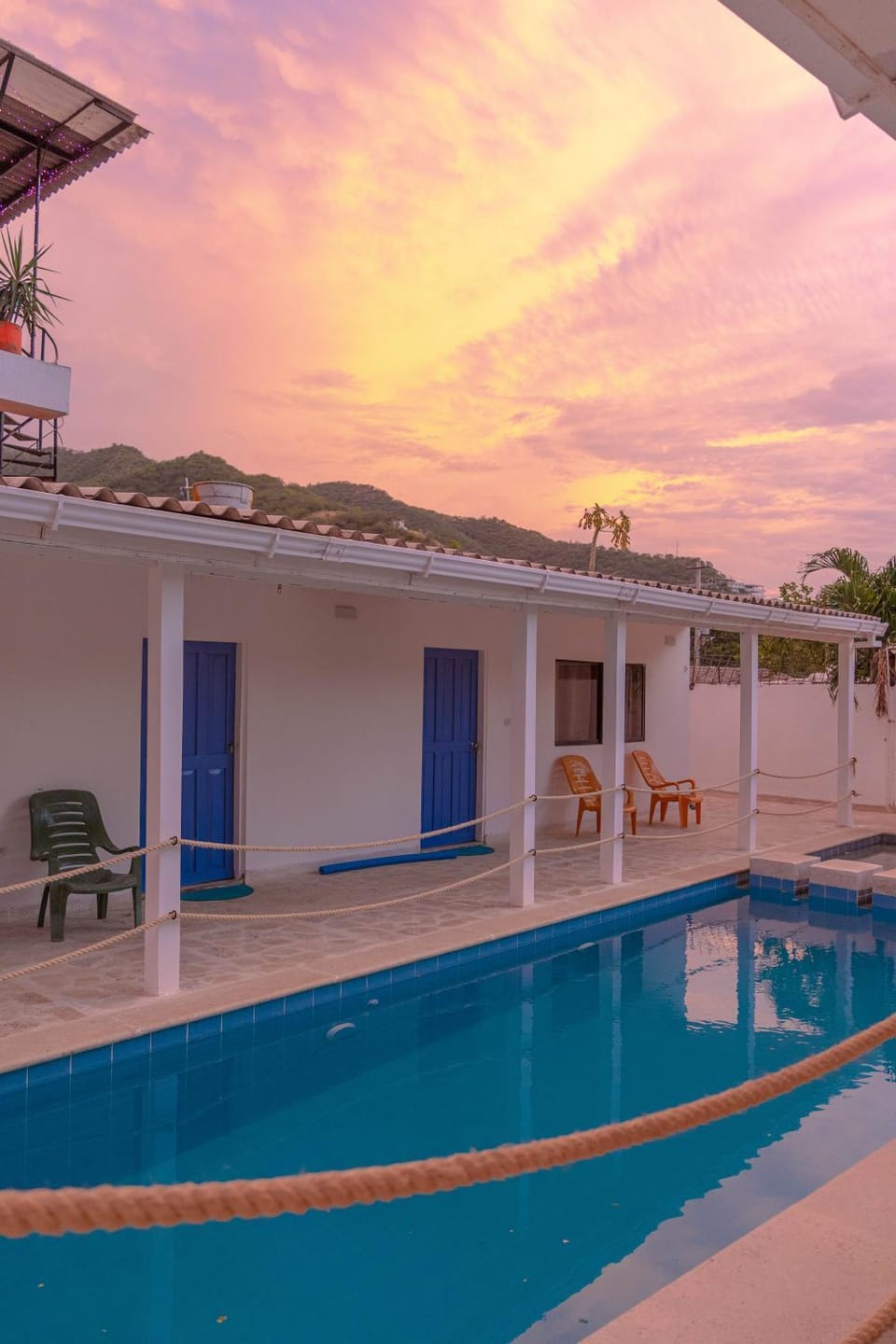 Swimming pool, Sunset