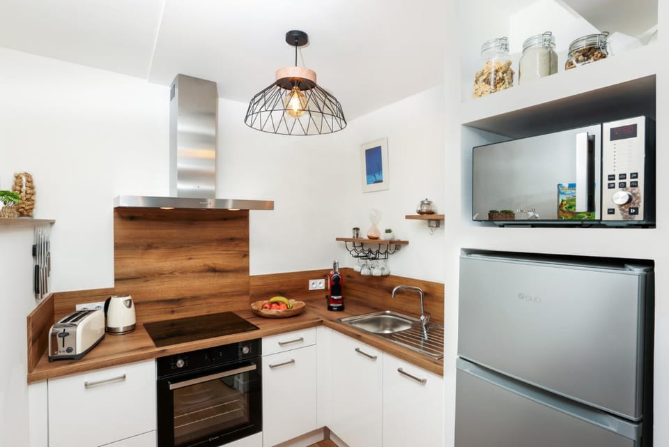 Kitchen or kitchenette, dishwasher, minibar, stove, toaster