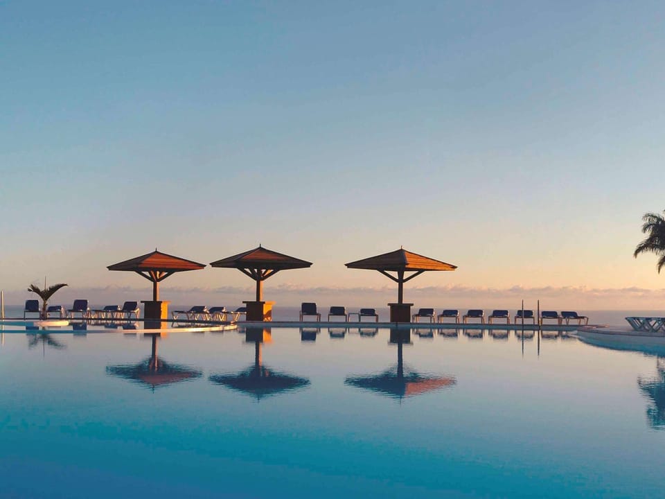 Swimming pool, Sunset