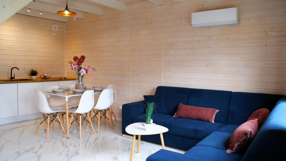 Kitchen or kitchenette, Living room, Seating area, Dining area, air conditioner