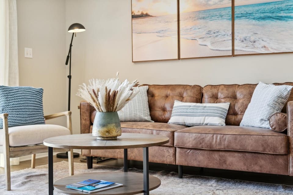 Living room, Seating area, Pool view