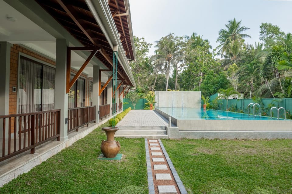 Natural landscape, Garden, Swimming pool