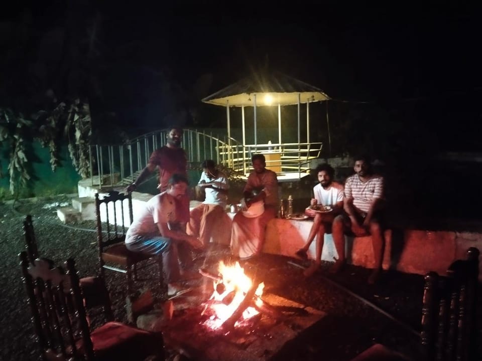 Night, People, Natural landscape, BBQ facilities, group of guests, wedding