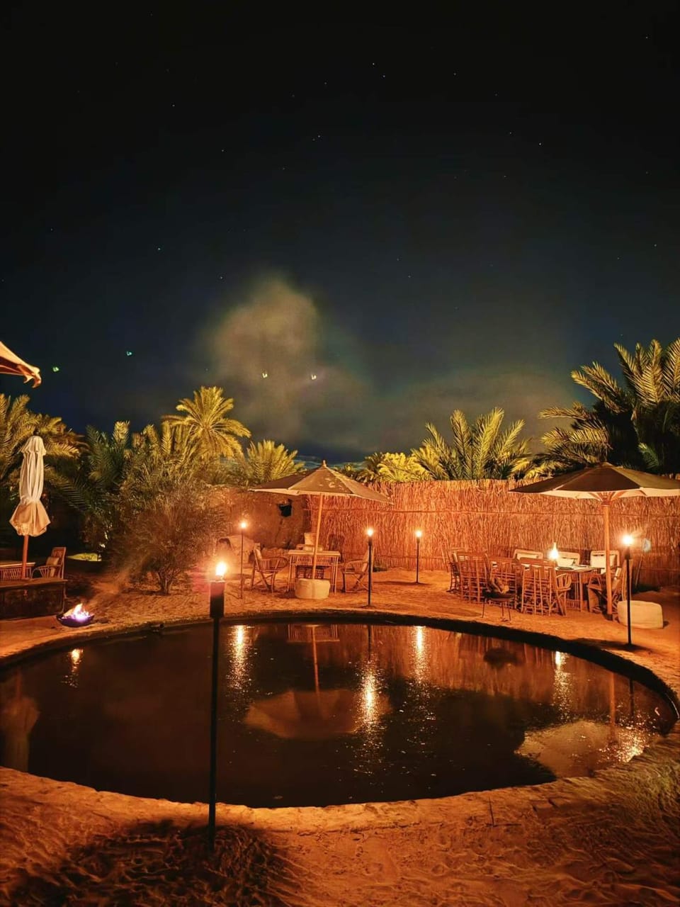 Night, Natural landscape, Pool view, Swimming pool
