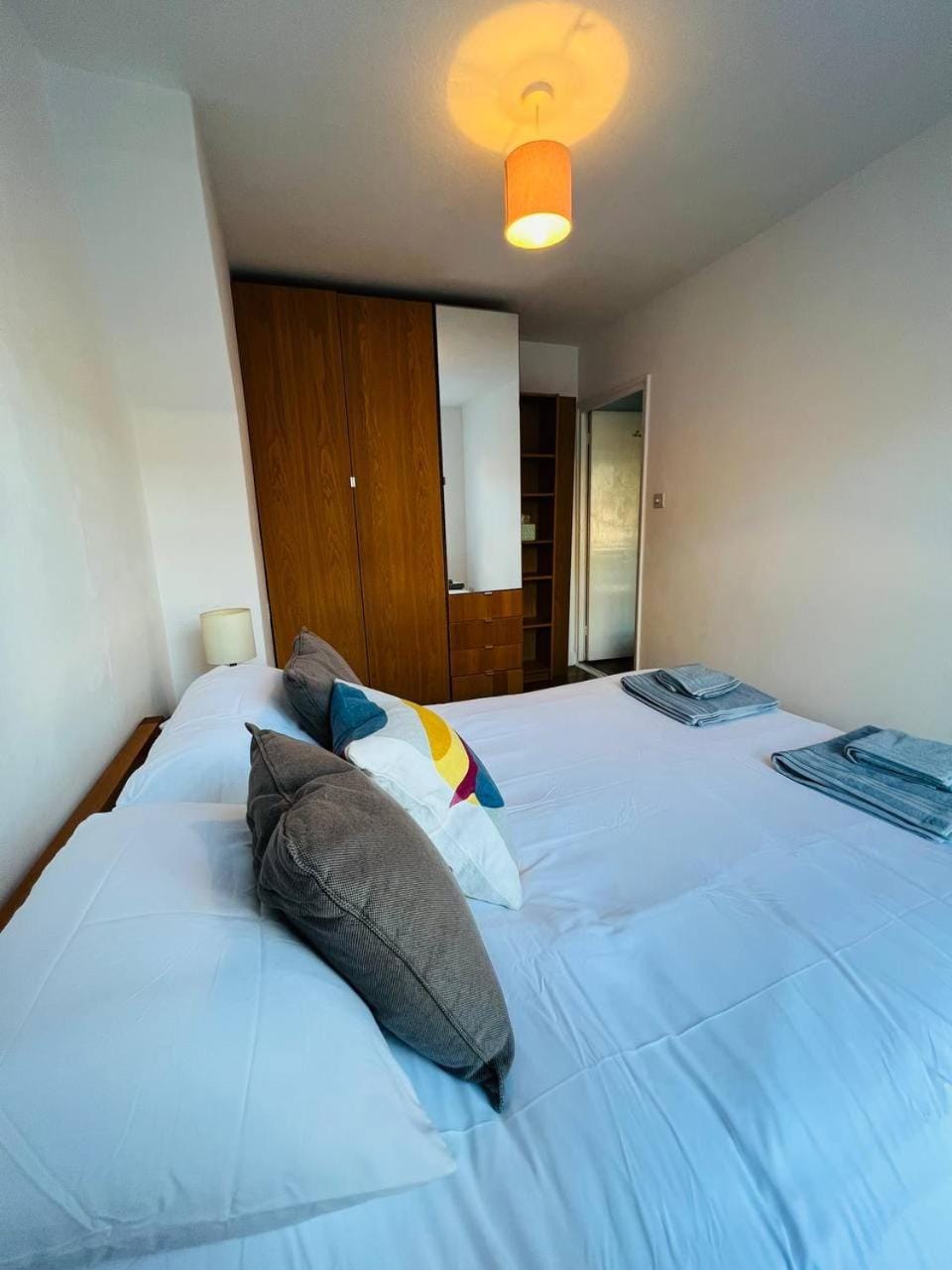 Bed, Photo of the whole room, Bedroom, towels, wardrobe