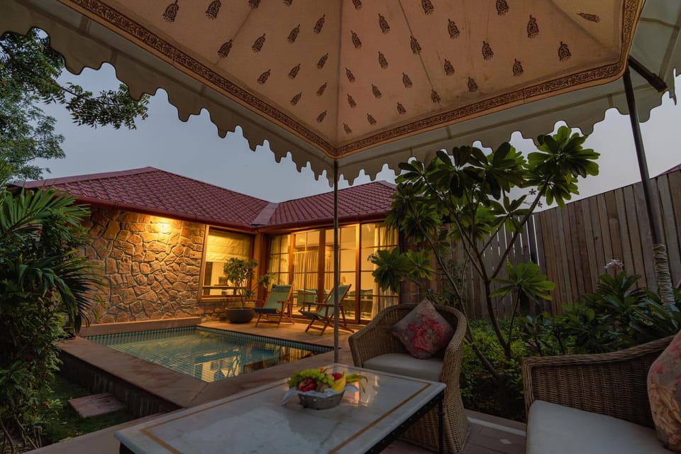 Patio, Natural landscape, Garden view, Pool view, Swimming pool, sunbed