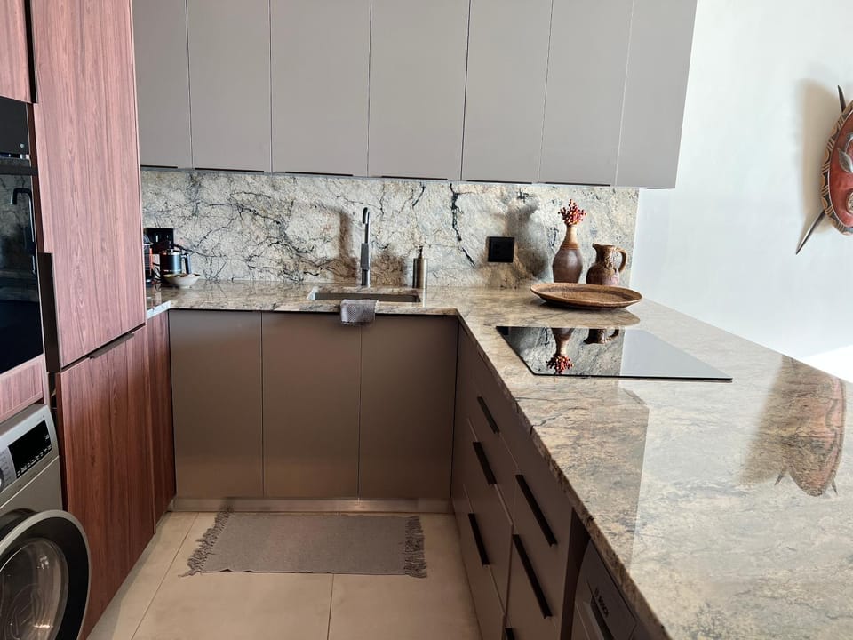 Kitchen or kitchenette, dishwasher, microwave, oven, stove, toaster, dryer