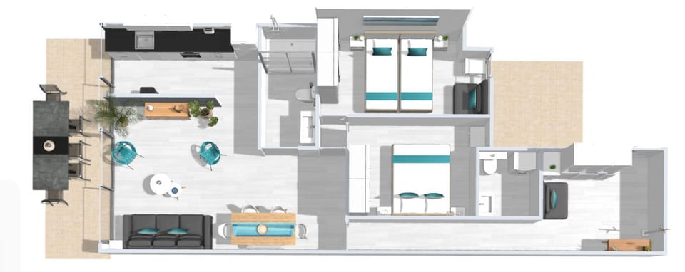 Property building, Bird's eye view, Bathroom, Floor plan, Dining area, Bedroom