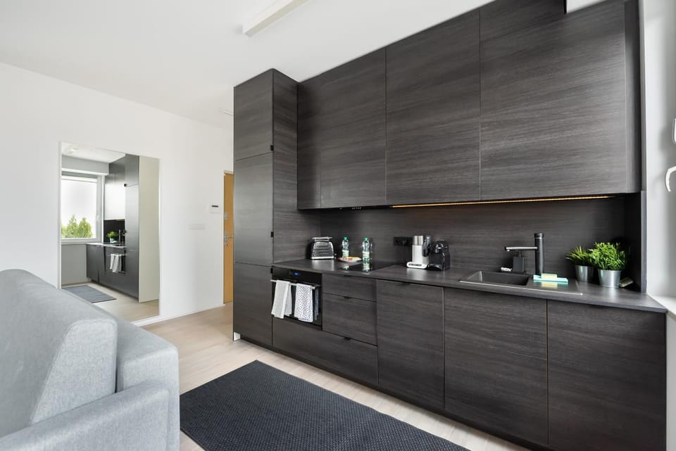 Coffee/tea facilities, Kitchen or kitchenette, Living room, Seating area