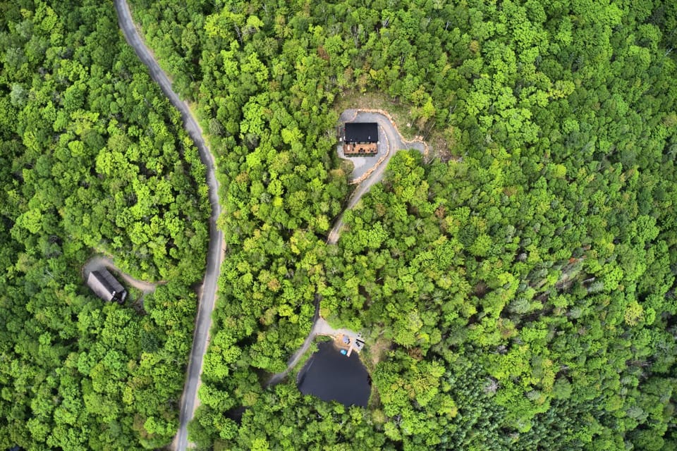 Property building, Spring, Natural landscape, Bird's eye view