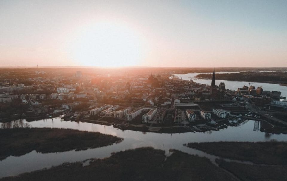 Day, Natural landscape, Bird's eye view, City view, River view, Sunset