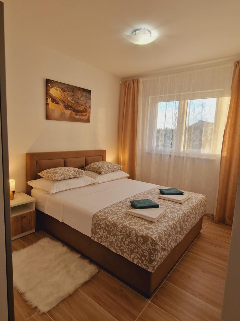 Bed, Photo of the whole room, Bedroom, towels, wardrobe