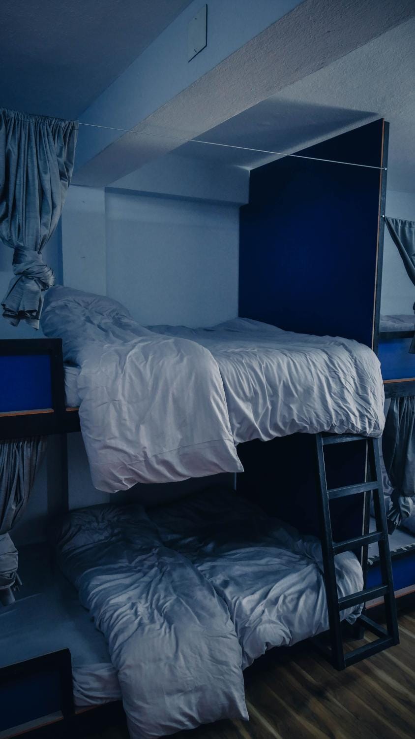 Bed, Bedroom, bunk bed, locker, wardrobe