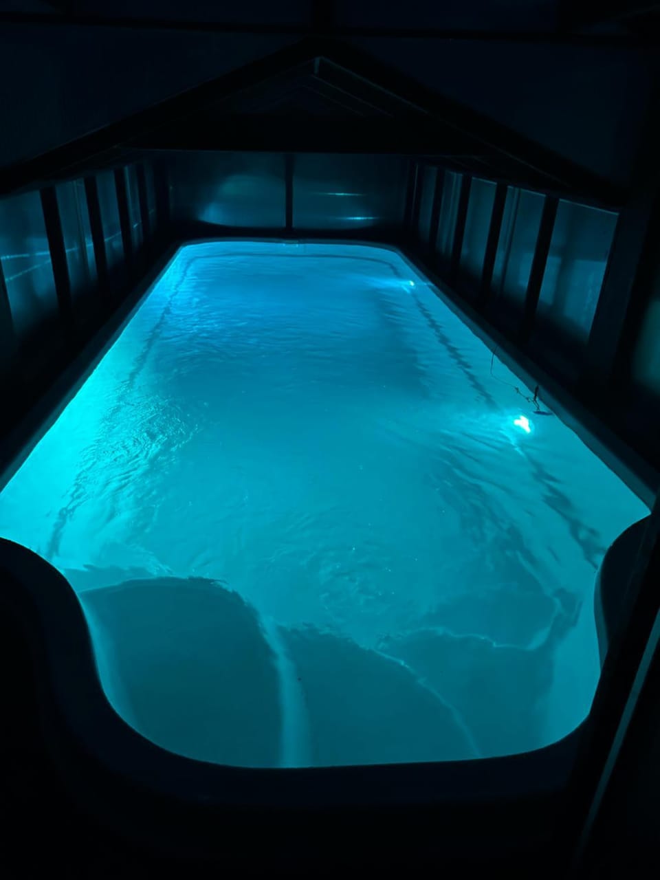 Night, Pool view, Swimming pool