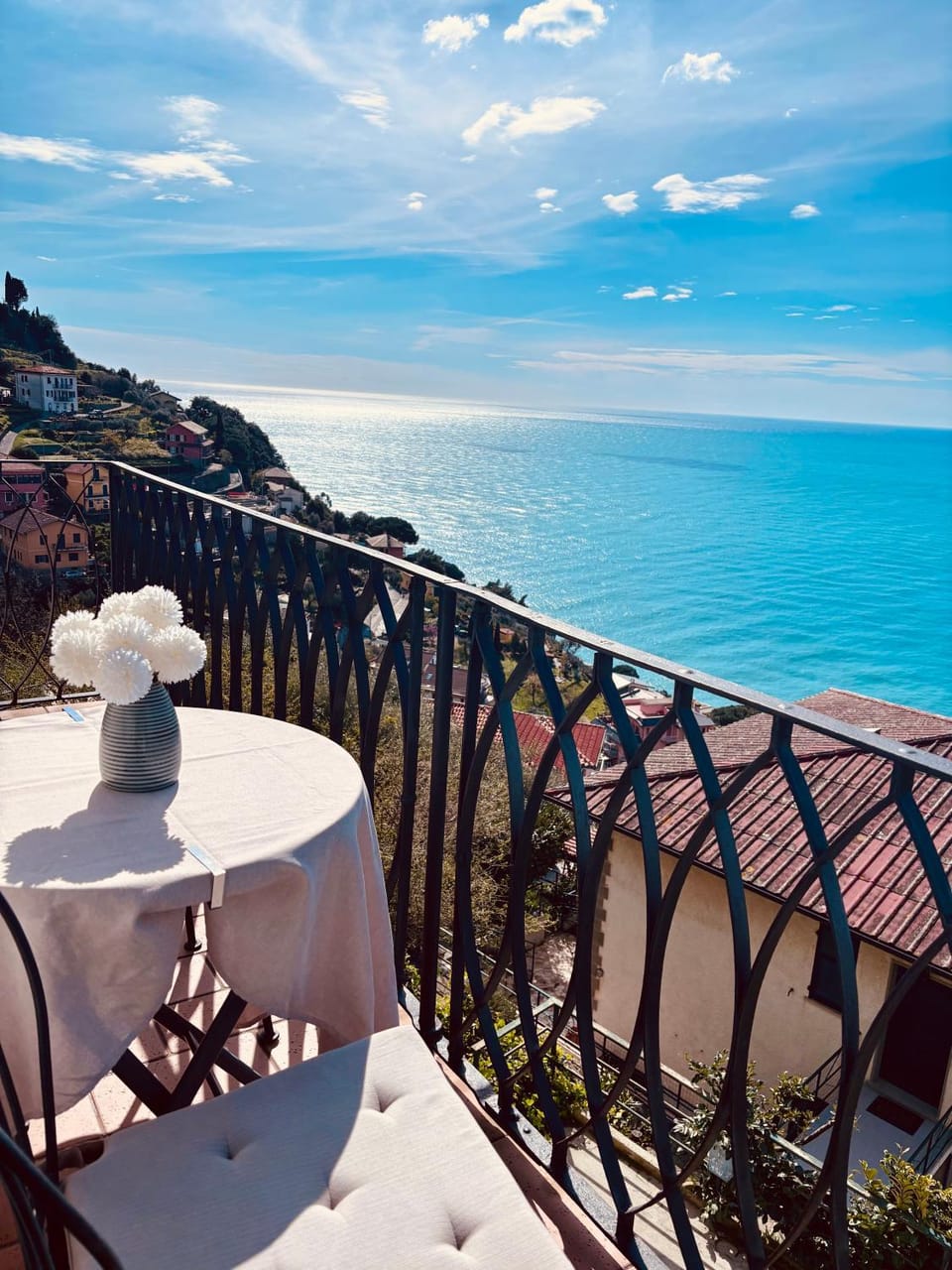 Day, Natural landscape, View (from property/room), Balcony/Terrace, Dining area, Sea view