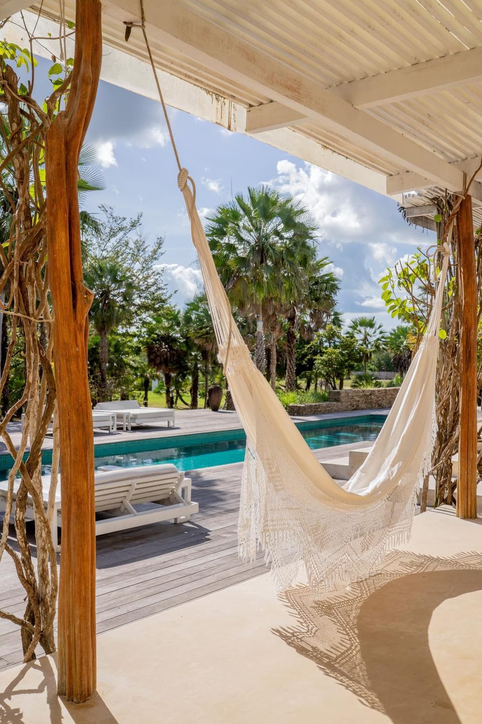 Patio, Day, Natural landscape, Garden, Garden view, Pool view, Swimming pool, sunbed
