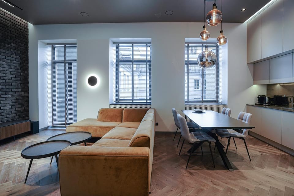 Kitchen or kitchenette, Living room, Dining area
