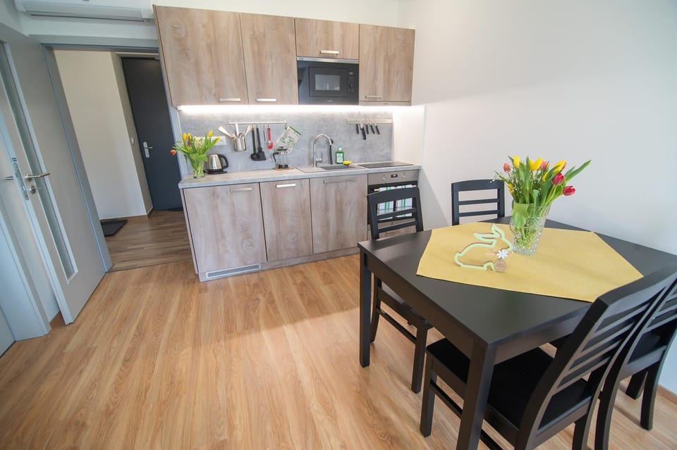 Kitchen or kitchenette, Seating area, minibar, pet friendly, stove