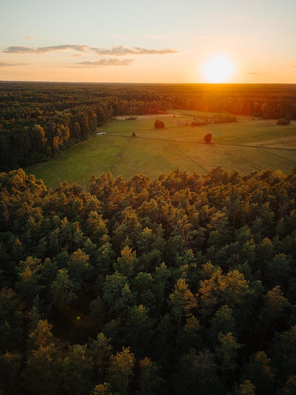 Natural landscape, Bird's eye view, Sunset