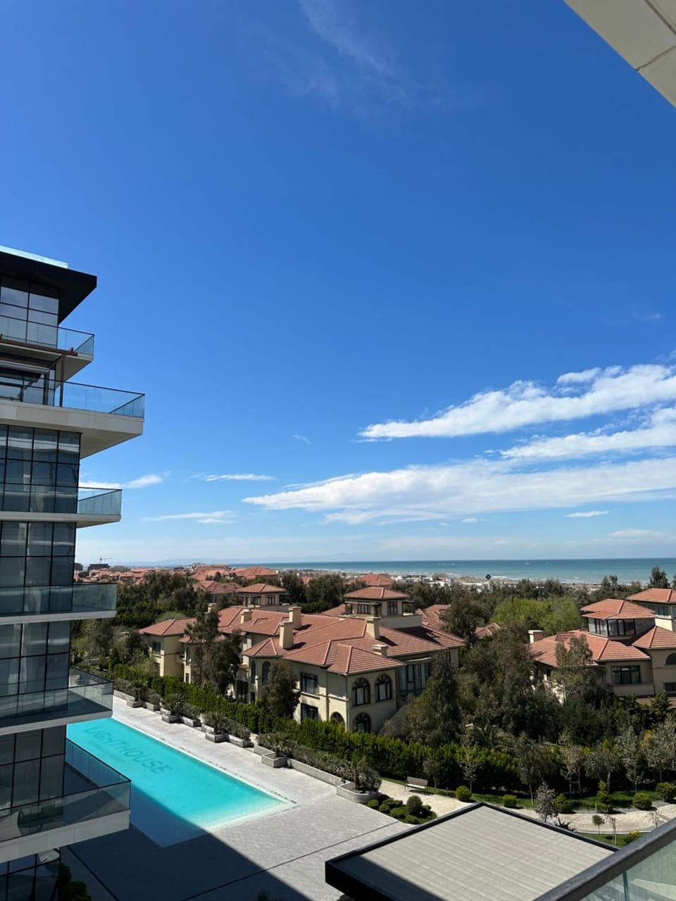 Property building, Day, Natural landscape, Pool view, Sea view, Swimming pool