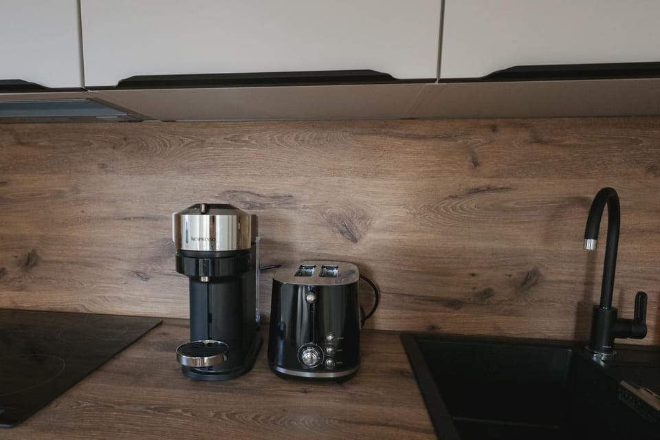 Kitchen or kitchenette, toaster