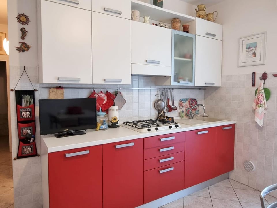 Kitchen or kitchenette, dishwasher, stove