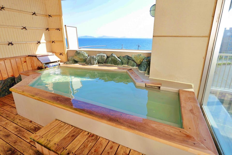 Hot Spring Bath, Hot Tub, View (from property/room), Sea view, Open Air Bath