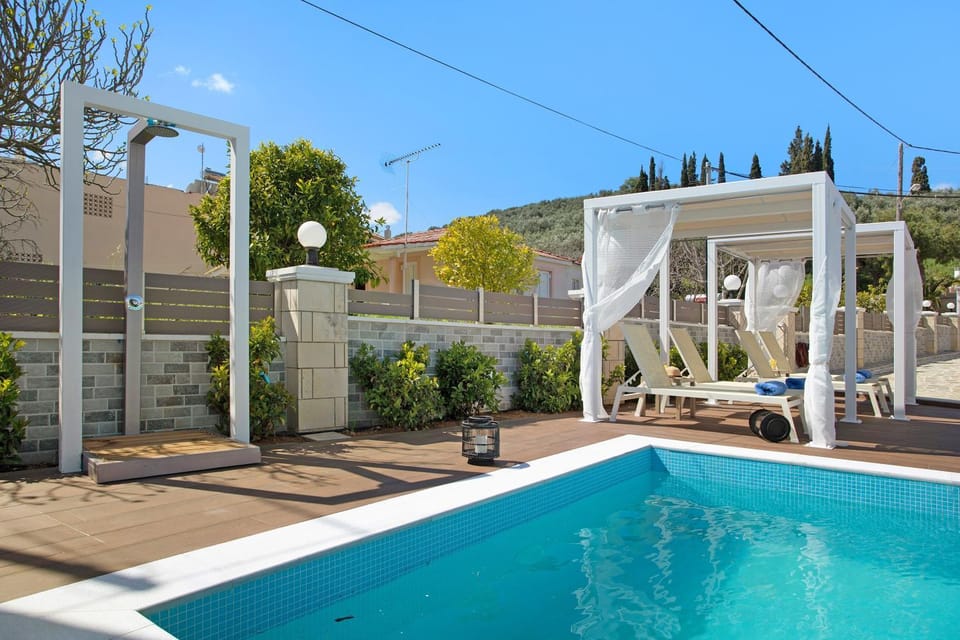 Property building, Living room, Swimming pool