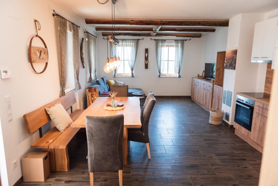 Kitchen or kitchenette, Living room, Dining area
