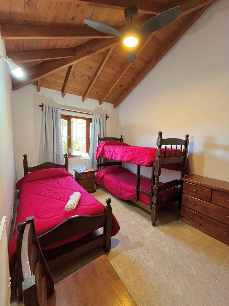 Bed, heating, towels, wardrobe