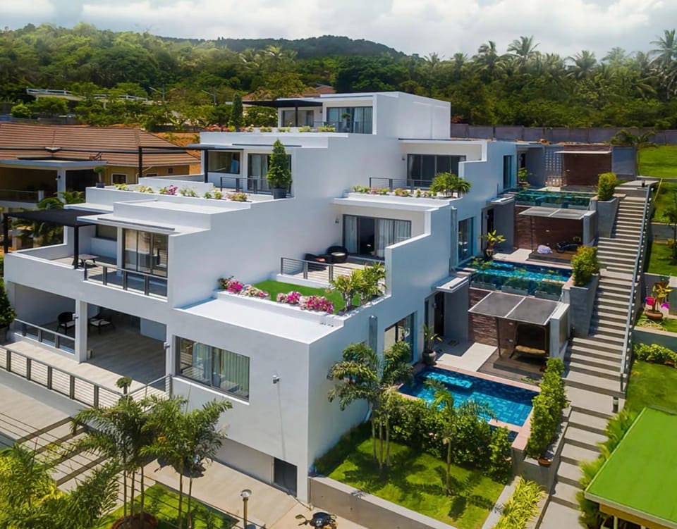 Property building, Day, Natural landscape, Garden view, Pool view, Swimming pool