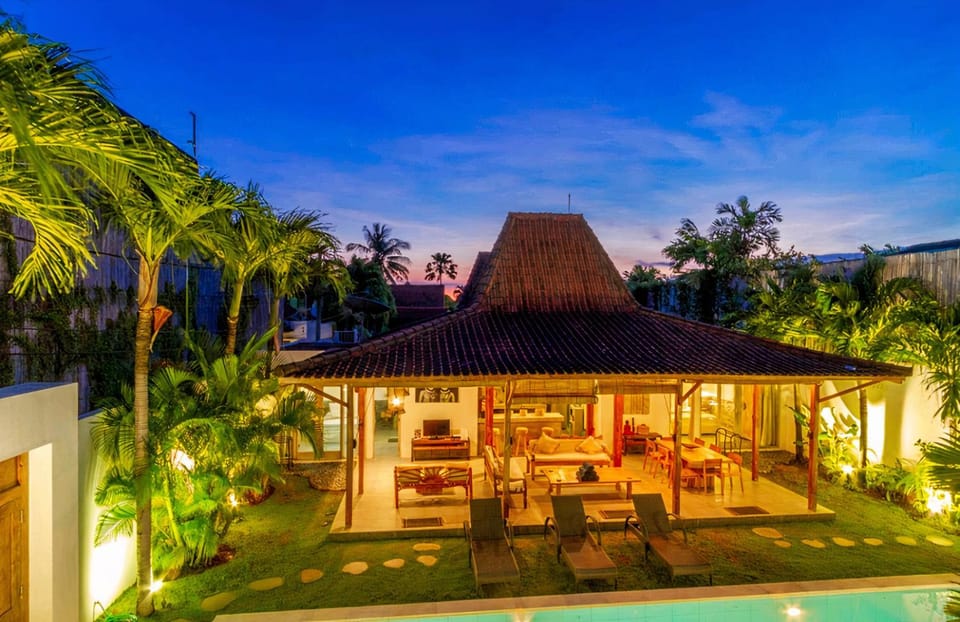 Property building, Night, Garden view