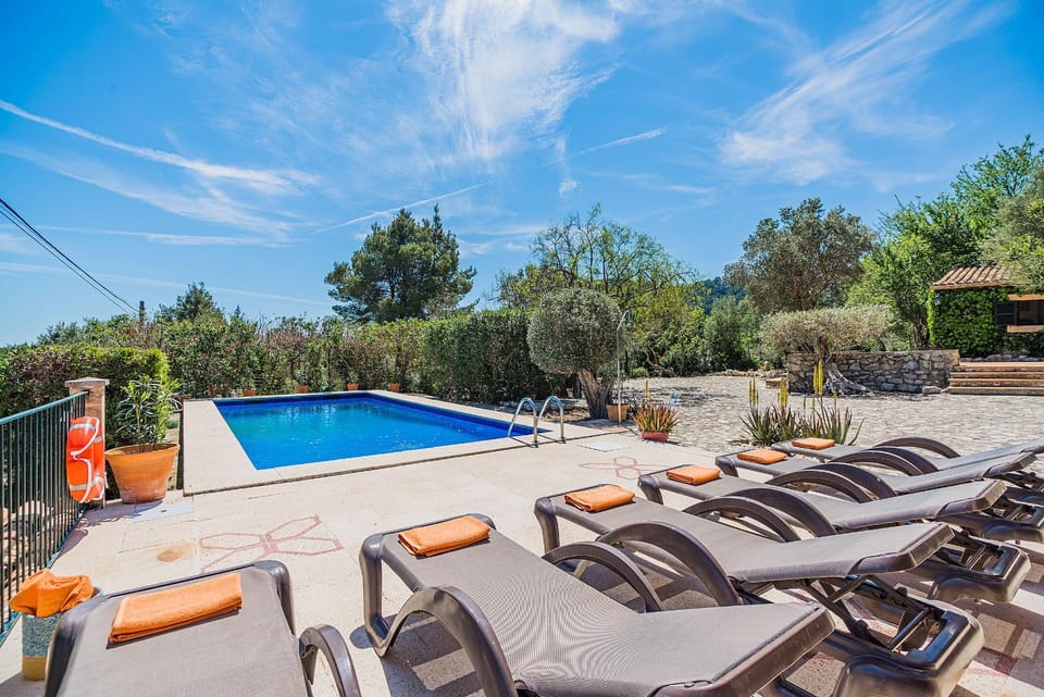 Swimming pool, sunbed