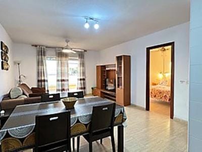 Living room, Dining area, fireplace