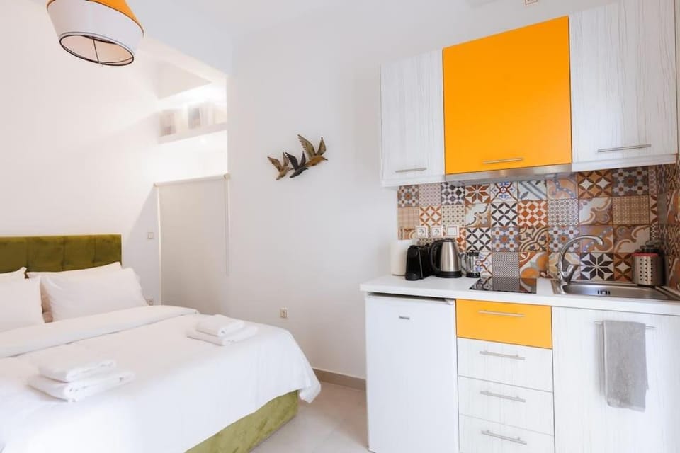 Bed, Kitchen or kitchenette, Photo of the whole room, Bedroom, stove